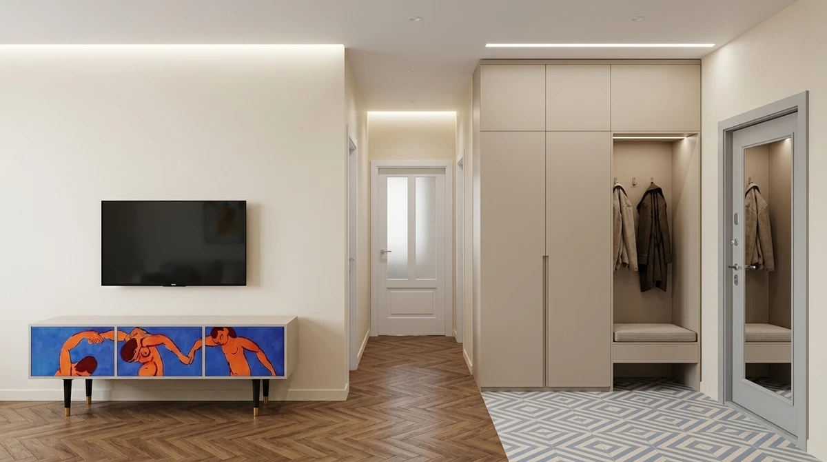 Дизайн интерьера в стиле Минимализм — Гостиная от нейросети RoomGPT