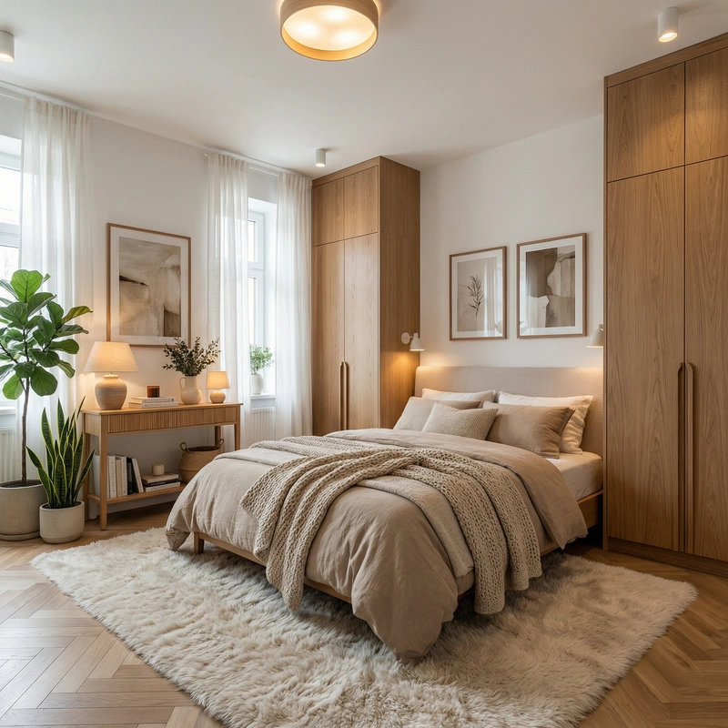 Дизайн интерьера в стиле Хюгге — Спальня от нейросети RoomGPT