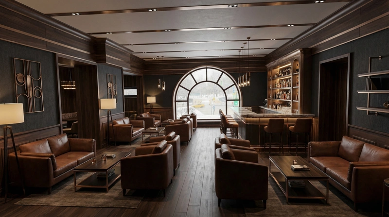 Дизайн гостиной в стиле Блэктэк — фото интерьера от нейросети RoomGPT