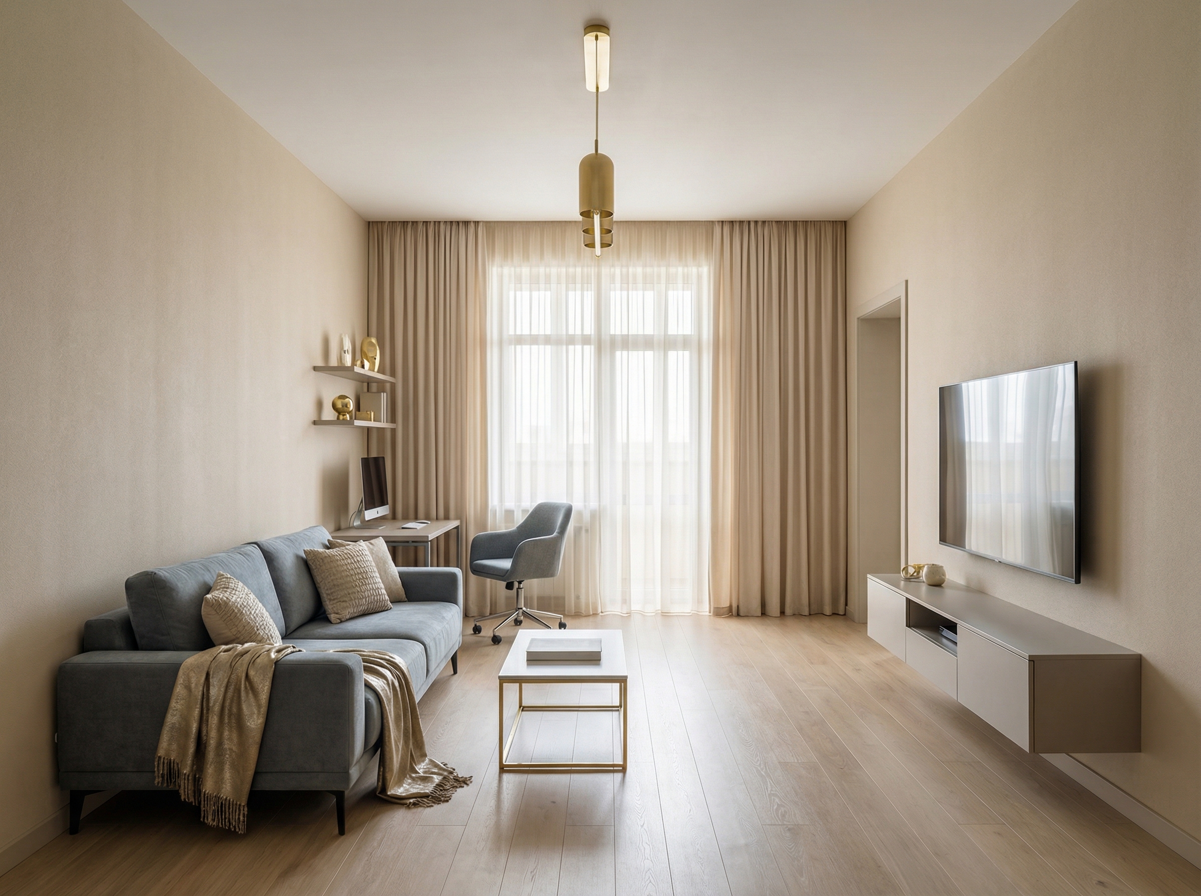 Дизайн гостиной в стиле Минимализм — фото интерьера от нейросети RoomGPT