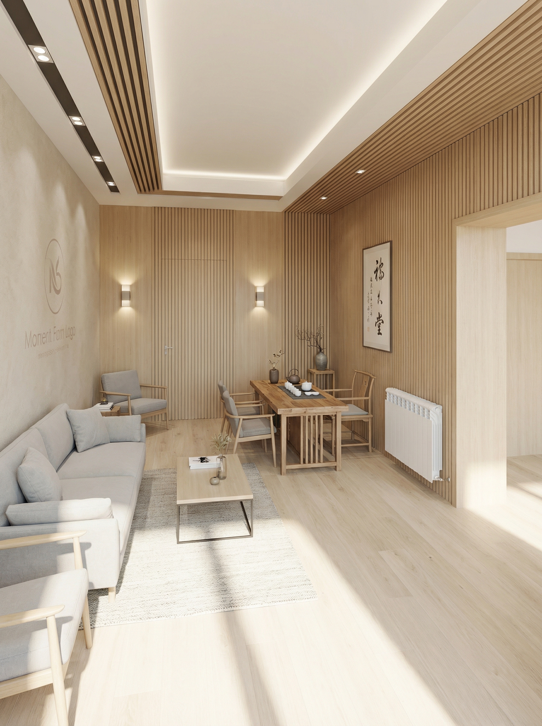 Дизайн гостиной в стиле Сканди — фото интерьера от нейросети RoomGPT