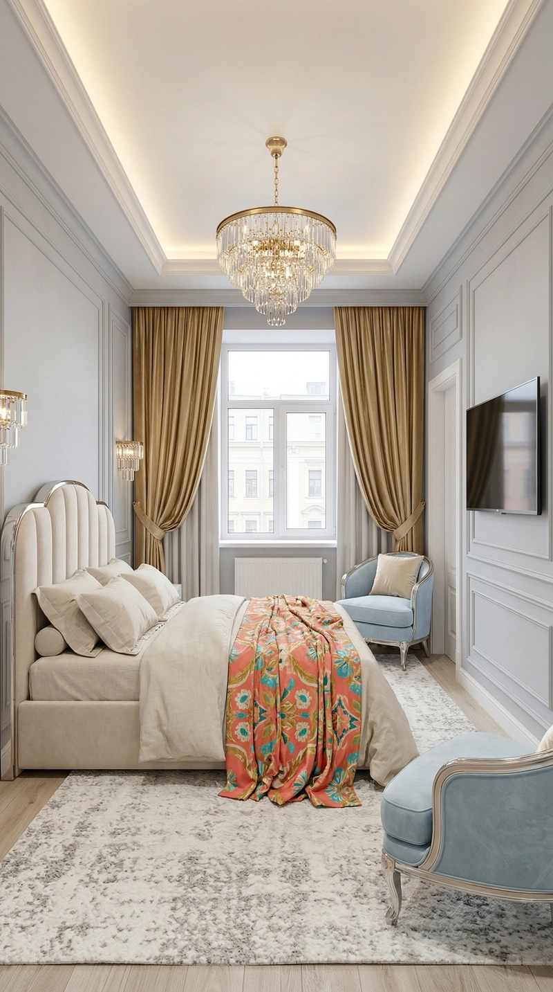 Дизайн гостиной в стиле Неоклассика — фото интерьера от нейросети RoomGPT