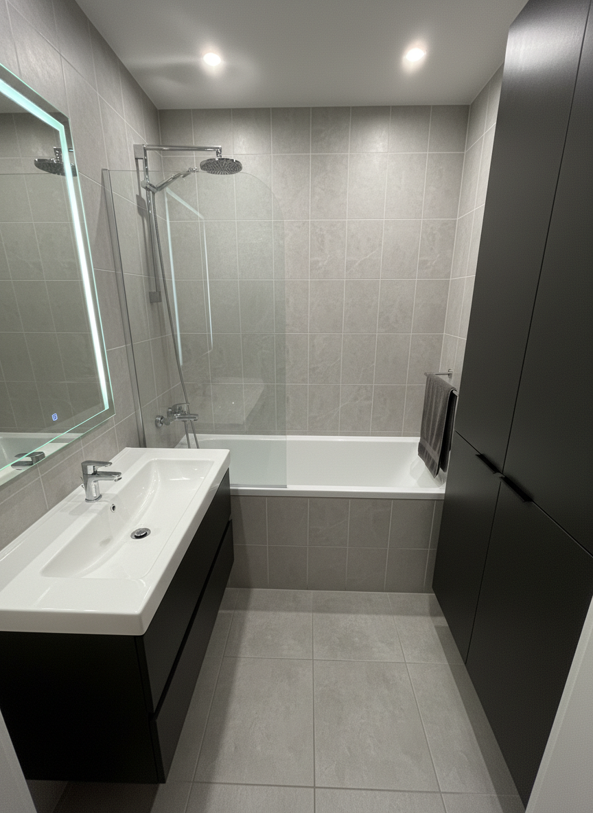 Дизайн ванной в стиле Минимализм — фото интерьера от нейросети RoomGPT