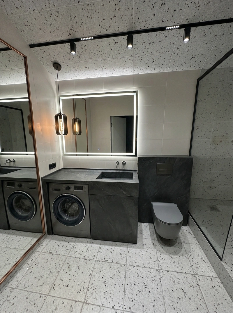 Дизайн ванной в стиле Лофт — фото интерьера от нейросети RoomGPT