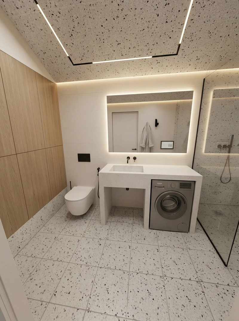 Дизайн ванной в стиле Минимализм — фото интерьера от нейросети RoomGPT