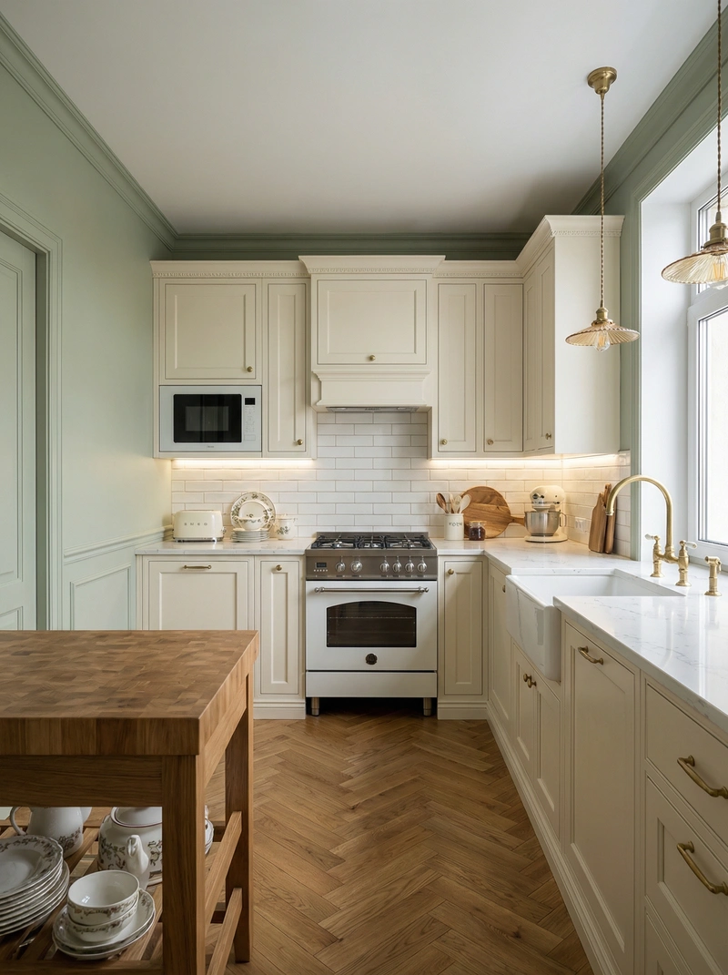 Дизайн интерьера в стиле Классика — Кухня от нейросети RoomGPT