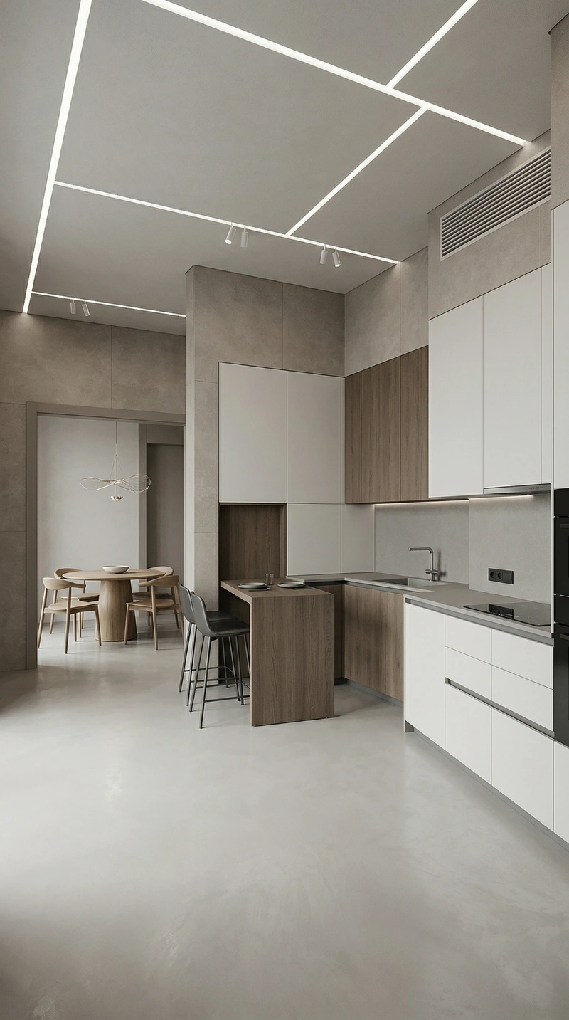 Дизайн кухни в стиле Минимализм — фото интерьера от нейросети RoomGPT