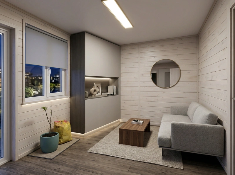 Дизайн гостиной в стиле Контемпорари — фото интерьера от нейросети RoomGPT