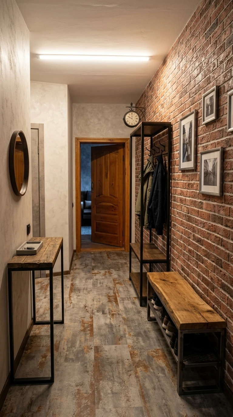 Дизайн прихожей в стиле Лофт — фото интерьера от нейросети RoomGPT