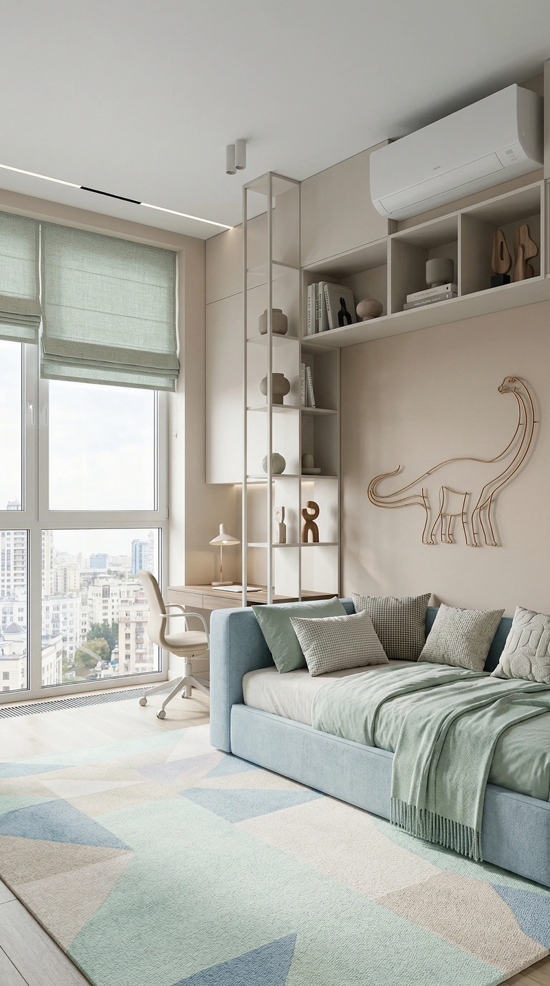 Дизайн детской в стиле Минимализм — фото интерьера от нейросети RoomGPT