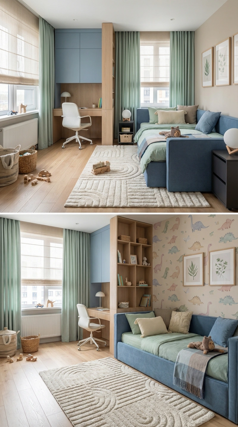 Дизайн детской в стиле Сканди — фото интерьера от нейросети RoomGPT