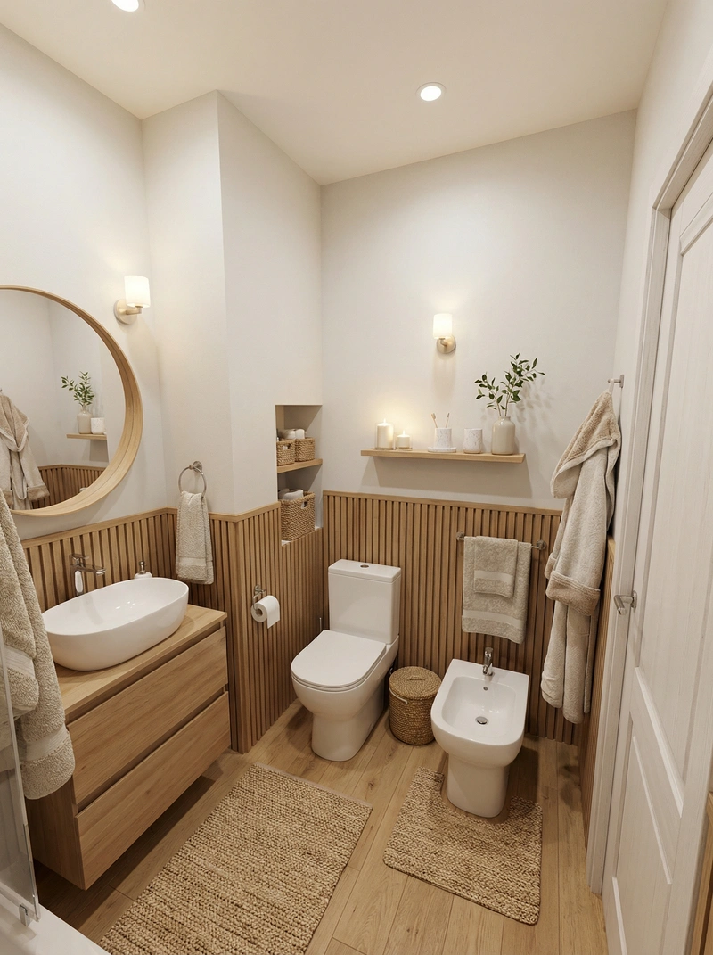 Дизайн интерьера в стиле Хюгге — Ванная от нейросети RoomGPT