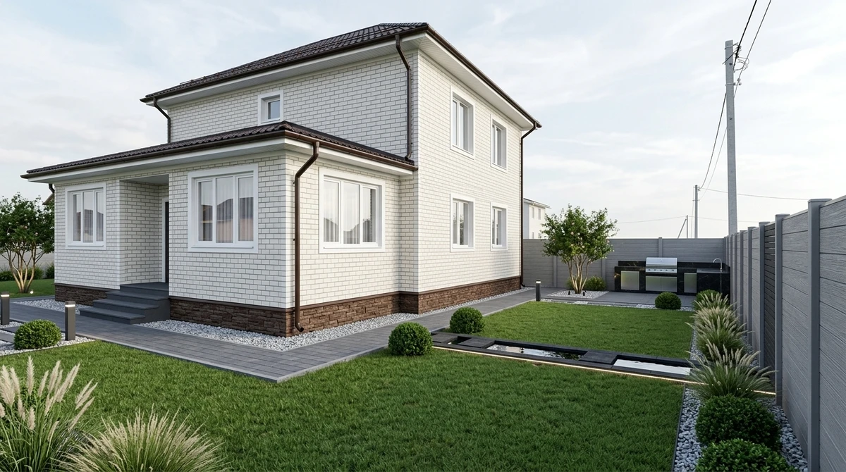 Ландшафтный дизайн в стиле Минимализм — Участок от нейросети RoomGPT