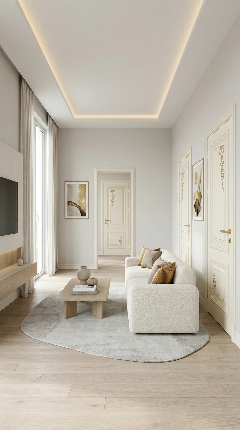 Дизайн гостиной в стиле Сканди — фото интерьера от нейросети RoomGPT