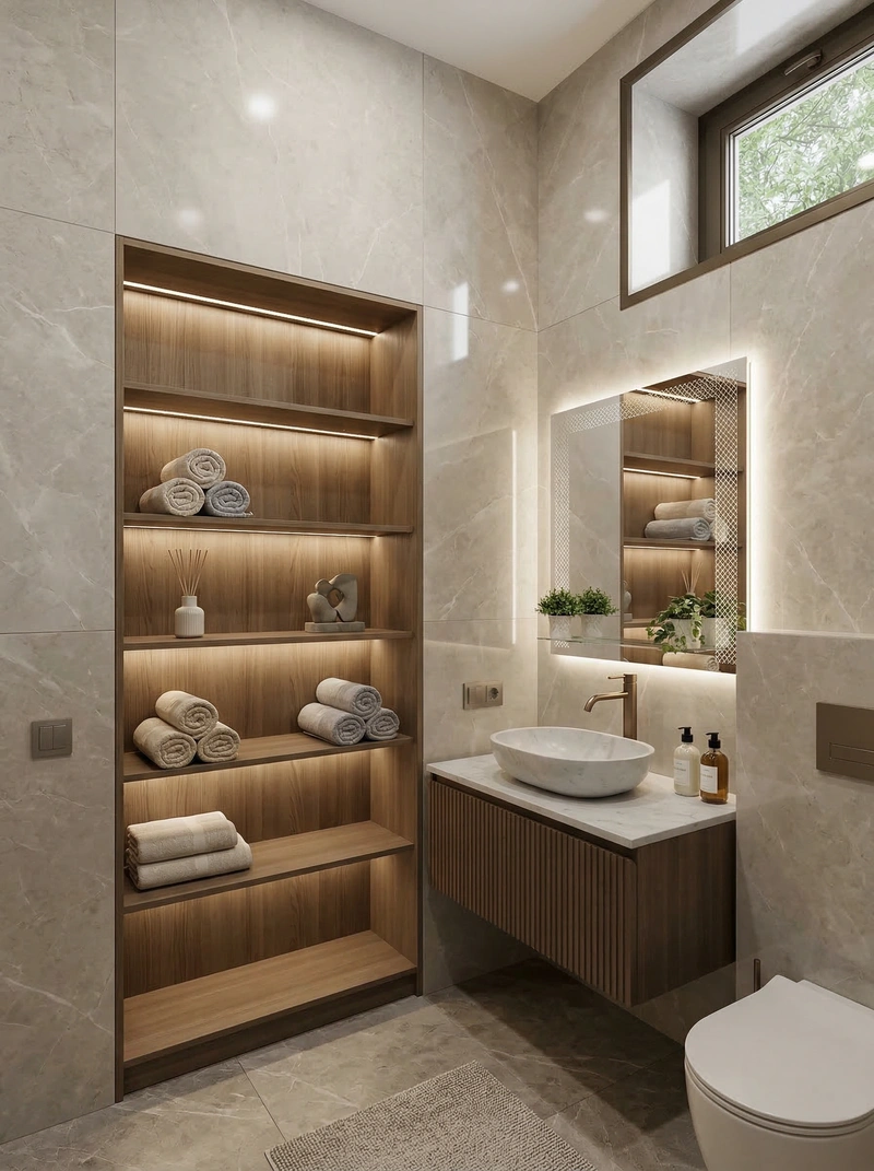 Дизайн интерьера в стиле Минимализм — Ванная от нейросети RoomGPT