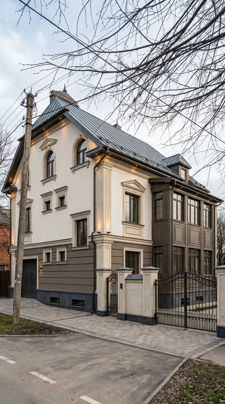 Дизайн фасада в стиле Неоклассика — Фасад от нейросети RoomGPT