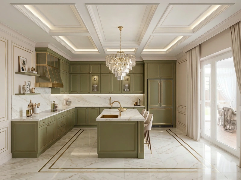 Дизайн кухни в стиле Неоклассика — фото интерьера от нейросети RoomGPT