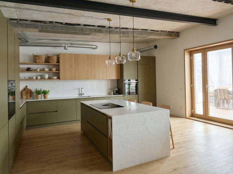 Дизайн кухни в стиле Сканди — фото интерьера от нейросети RoomGPT