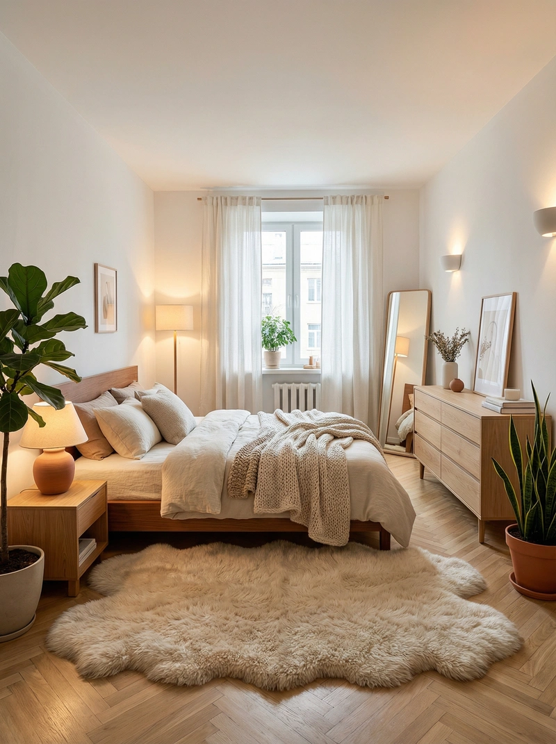 Дизайн интерьера в стиле Хюгге — Спальня от нейросети RoomGPT
