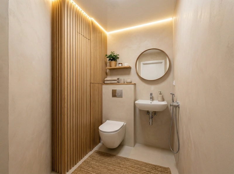 Дизайн интерьера в стиле Хюгге — Ванная от нейросети RoomGPT