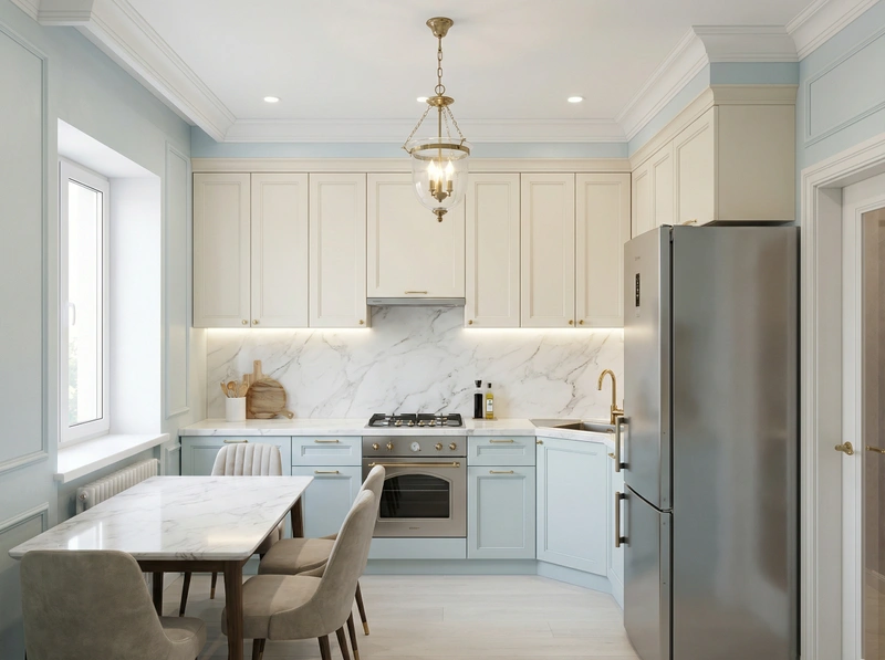 Дизайн интерьера в стиле Классика — Кухня от нейросети RoomGPT