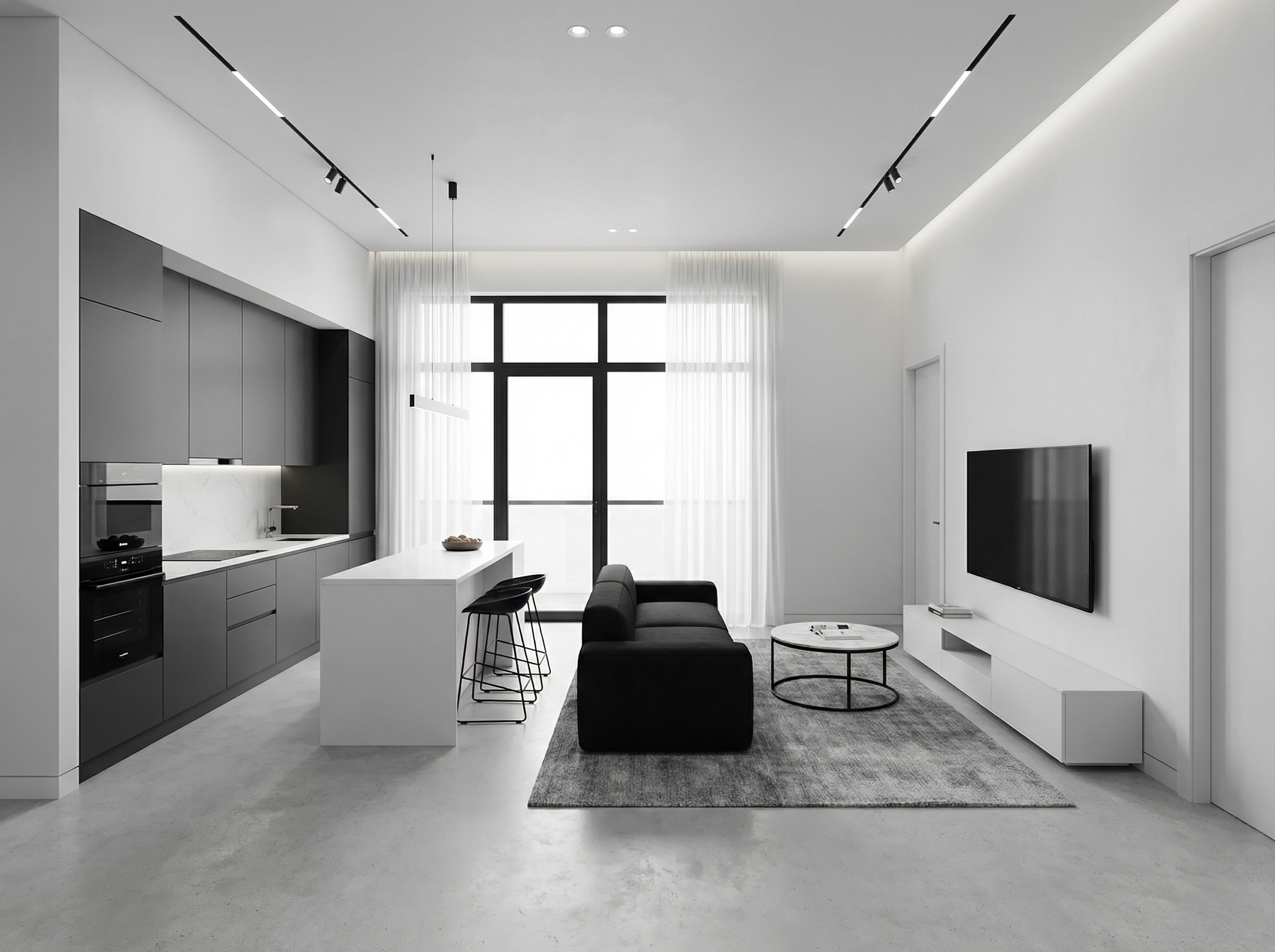 Дизайн гостиной в стиле Минимализм — фото интерьера от нейросети RoomGPT