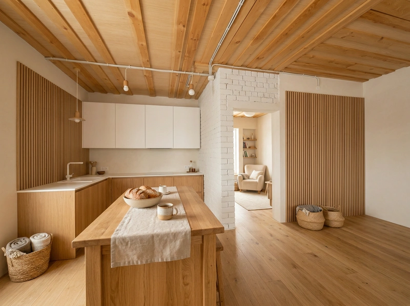 Дизайн интерьера в стиле Хюгге — Кухня от нейросети RoomGPT