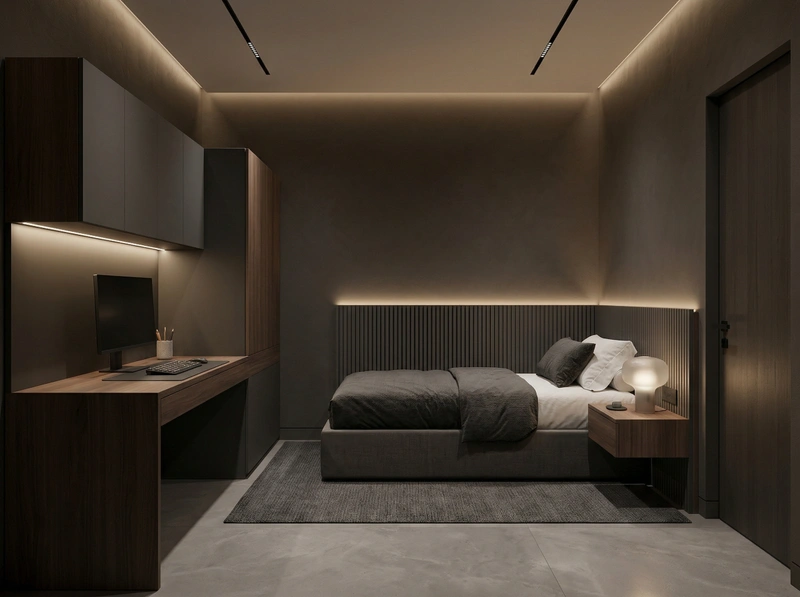 Дизайн спальни в стиле Минимализм — фото интерьера от нейросети RoomGPT