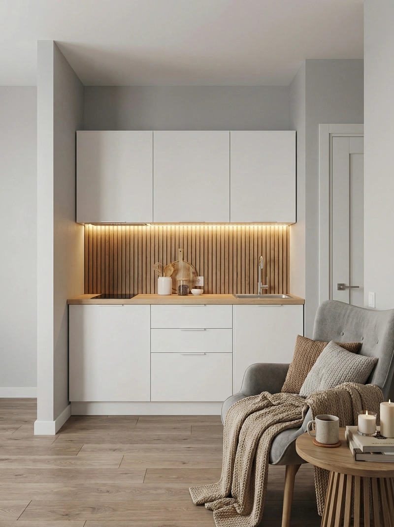 Дизайн интерьера в стиле Хюгге — Кухня от нейросети RoomGPT