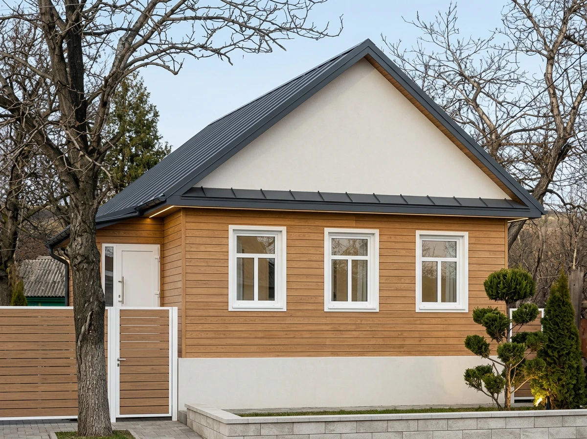 Дизайн фасада в стиле Барнхаус — фото фасада от нейросети RoomGPT