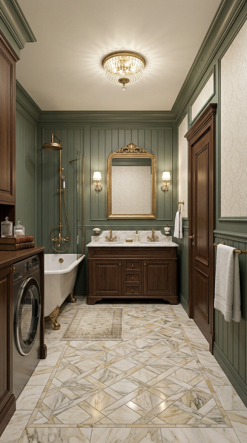 Дизайн интерьера в стиле Классика — Ванная от нейросети RoomGPT