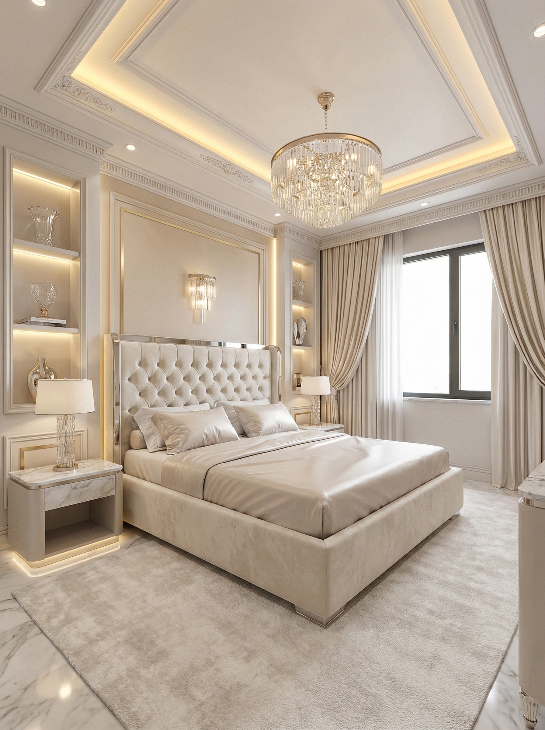 Дизайн спальни в стиле Классика — фото интерьера от нейросети RoomGPT