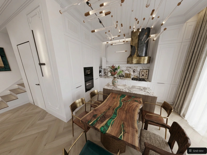 Дизайн интерьера в стиле Эклектика — Кухня от нейросети RoomGPT