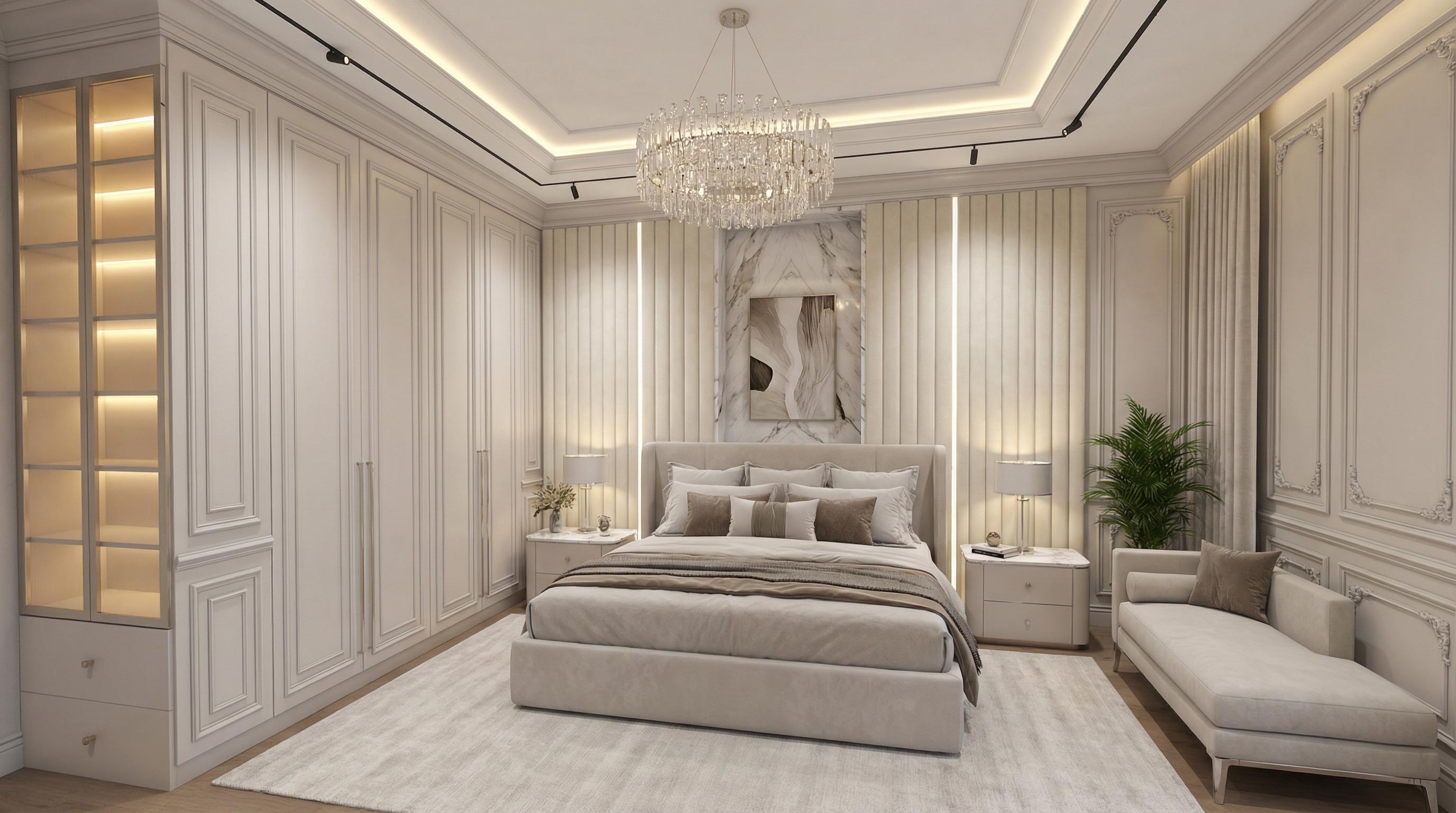 Дизайн спальни в стиле Классика — фото интерьера от нейросети RoomGPT