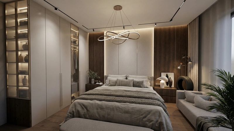 Дизайн интерьера в стиле Эклектика — Спальня от нейросети RoomGPT