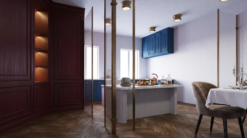 Дизайн интерьера в стиле Классика — Кухня от нейросети RoomGPT