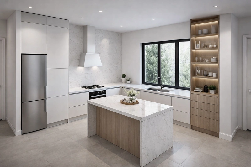 Дизайн интерьера в стиле Контемпорари — Кухня от нейросети RoomGPT