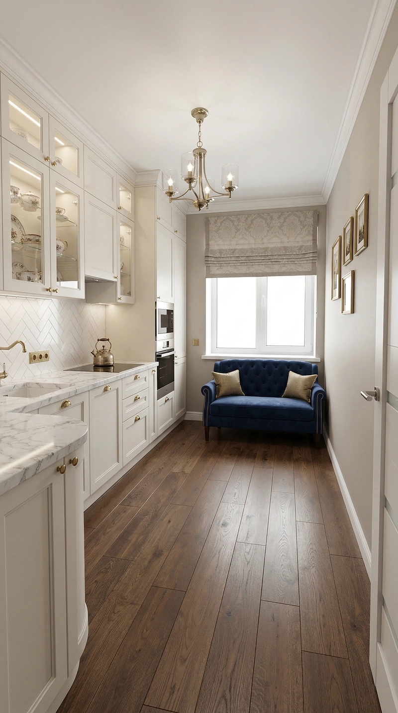 Дизайн кухни в стиле Классика — фото интерьера от нейросети RoomGPT