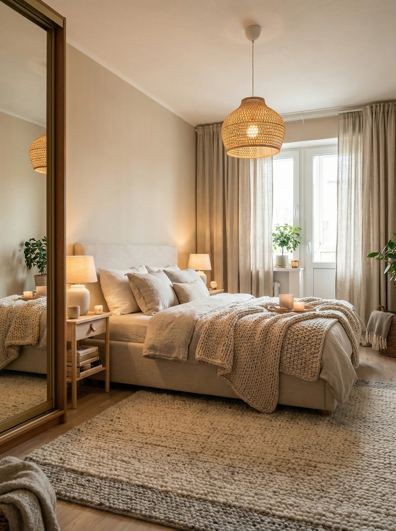 Дизайн интерьера в стиле Хюгге — Спальня от нейросети RoomGPT