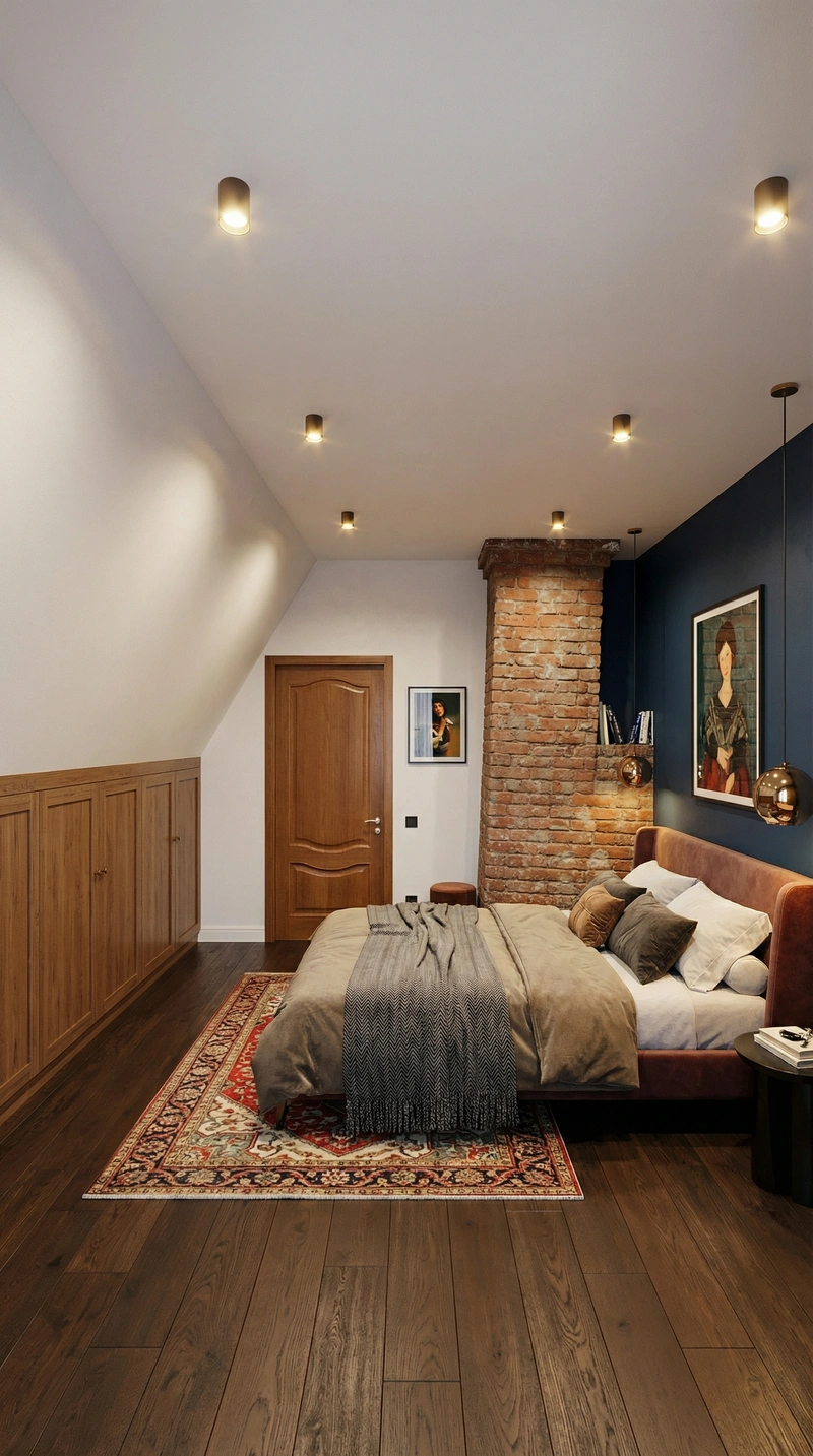 Дизайн интерьера в стиле Эклектика — Спальня от нейросети RoomGPT