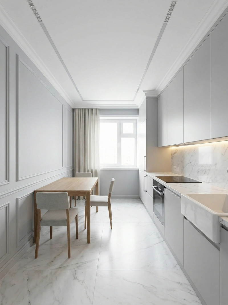 Дизайн интерьера в стиле Классика — Кухня от нейросети RoomGPT