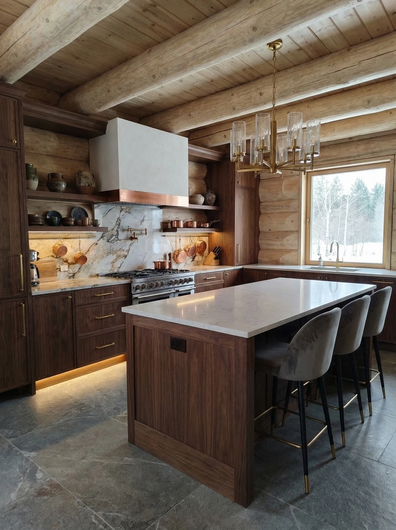 Дизайн кухни в стиле Эклектика — фото интерьера от нейросети RoomGPT