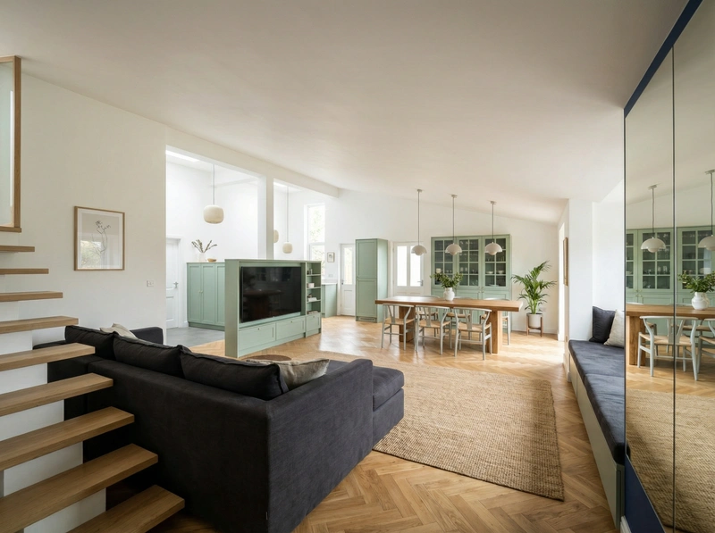 Дизайн интерьера в стиле Сканди — Гостиная от нейросети RoomGPT