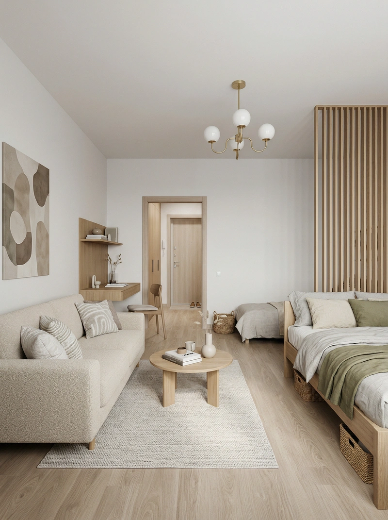 Дизайн интерьера в стиле Сканди — Гостиная от нейросети RoomGPT