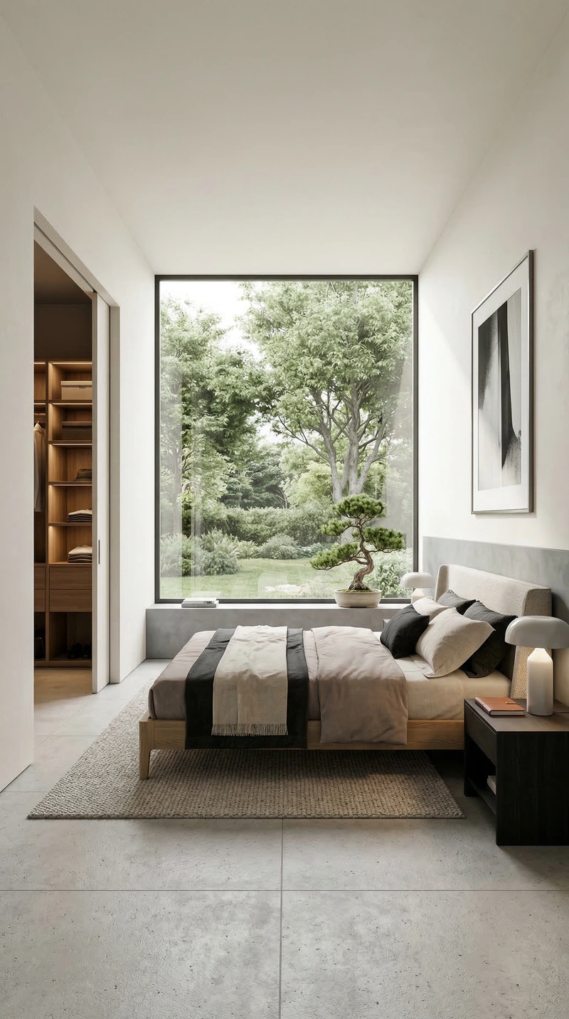 Дизайн интерьера в стиле Минимализм — Спальня от нейросети RoomGPT