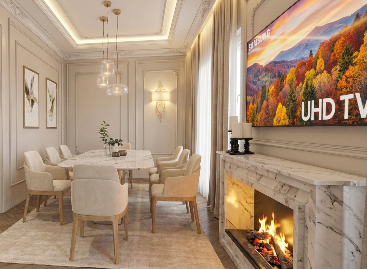 Дизайн гостиной в стиле Классика — фото интерьера от нейросети RoomGPT