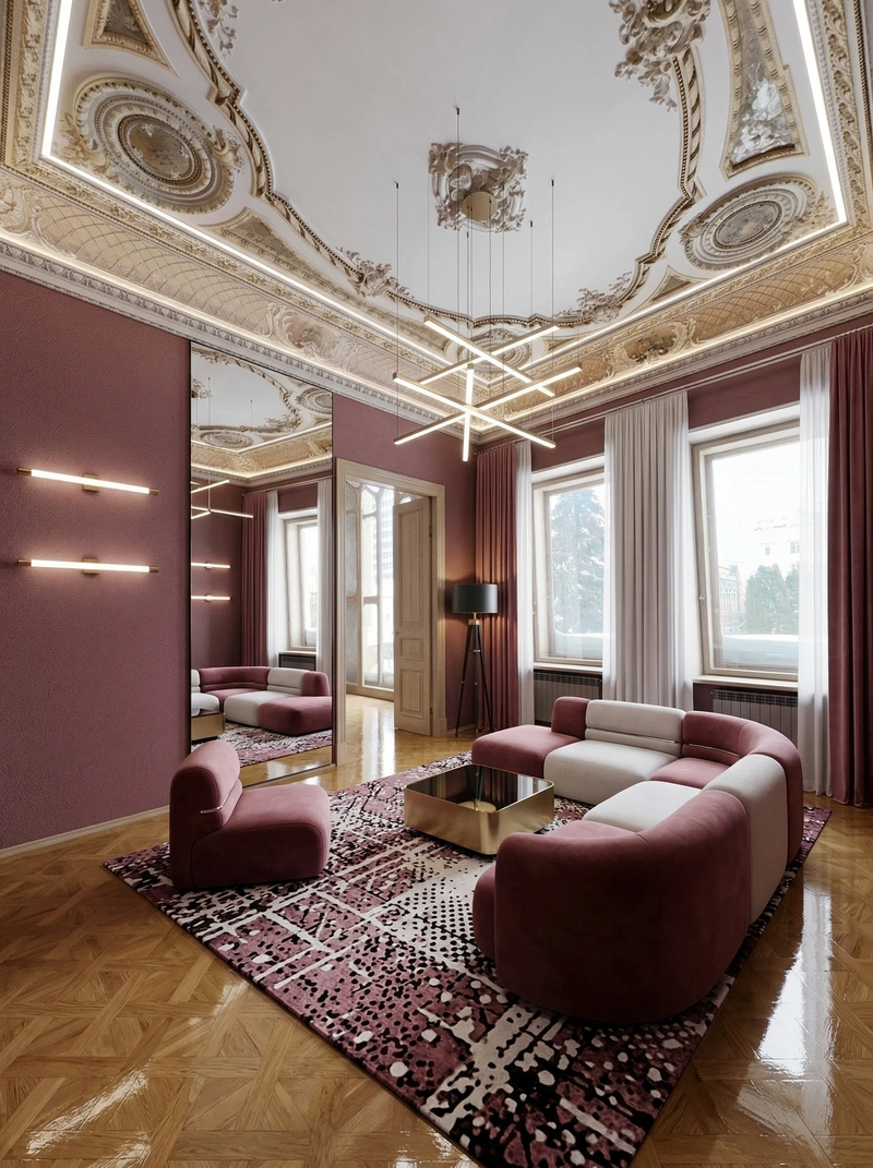 Дизайн гостиной в стиле Неоклассика — фото интерьера от нейросети RoomGPT