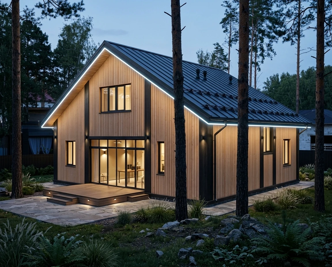 Дизайн фасада в стиле Сканди — фото от нейросети RoomGPT
