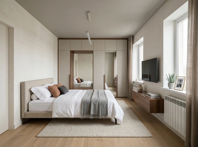 Дизайн интерьера в стиле Минимализм — Спальня от нейросети RoomGPT