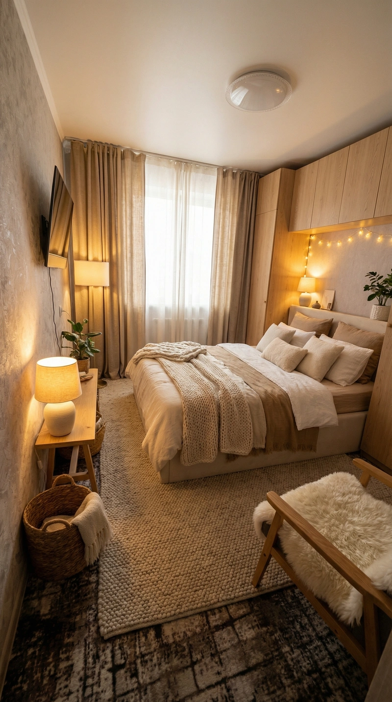 Дизайн интерьера в стиле Хюгге — Спальня от нейросети RoomGPT